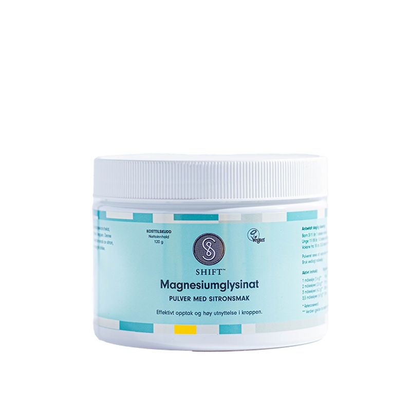 SHIFT Magnesium glysinat pulver med sitronsmak 120g