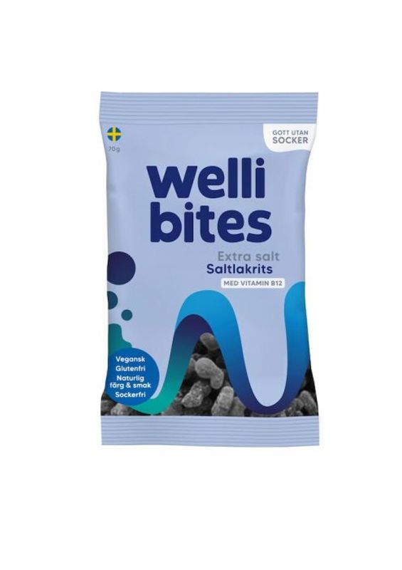 Wellibites Godteri Ekstra Salt Saltlakris