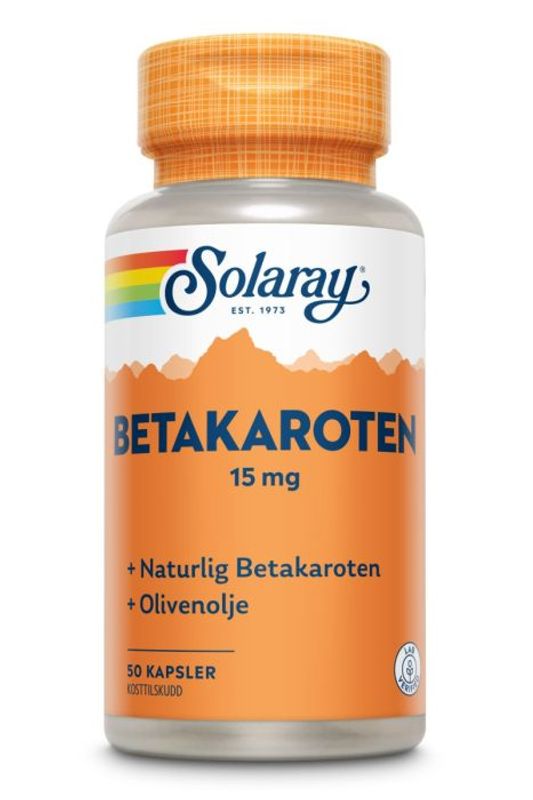 Solaray Betakaroten 15 mg 50 kapsler