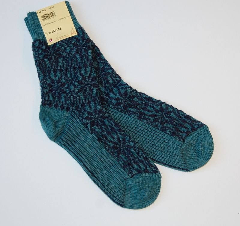 Hirsch Ullsokker modell STJERNE jeans-blå 40/41