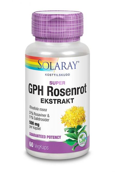 Hovedbilde Solaray GPH Super Rosenrot 60 kapsler