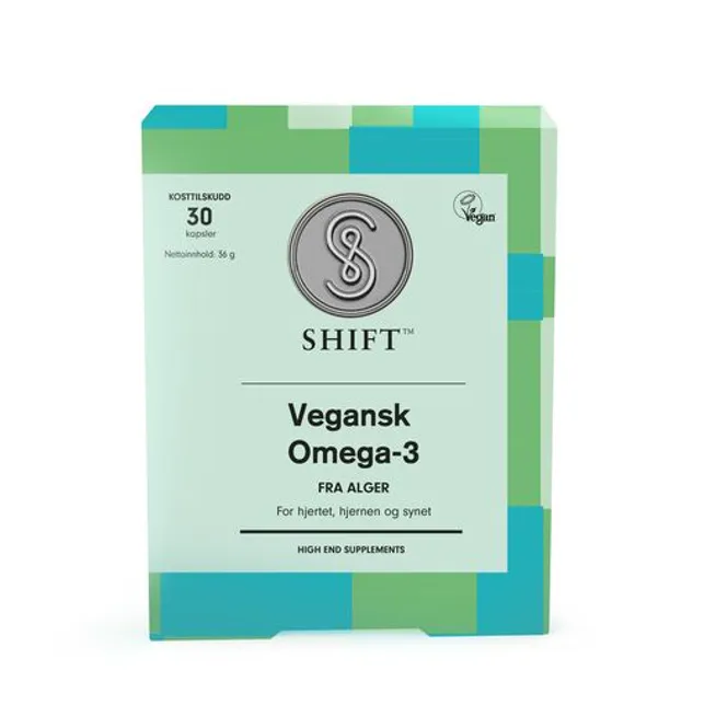Hovedbilde SHIFT Omega-3 fra alger 30 kapsler