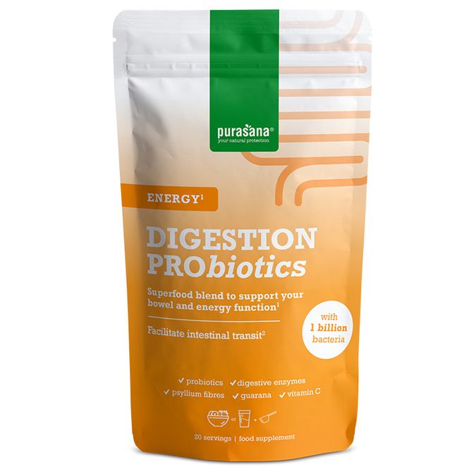 Hovedbilde Purasana Digestion Probiotics Energy 140g pulver
